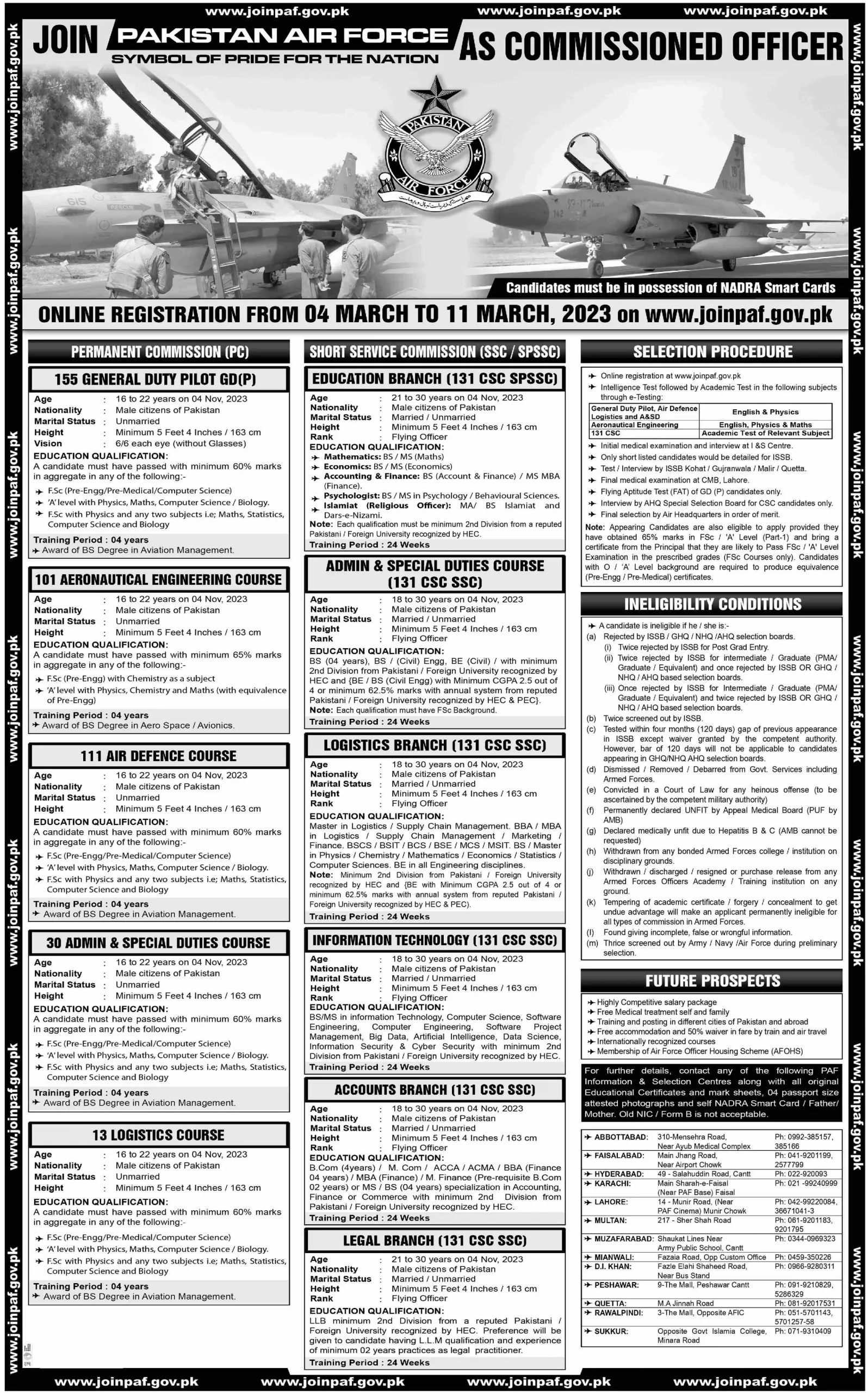 Pakistan Air Force Commissioned Officer Jobs 2023 Advertisement
